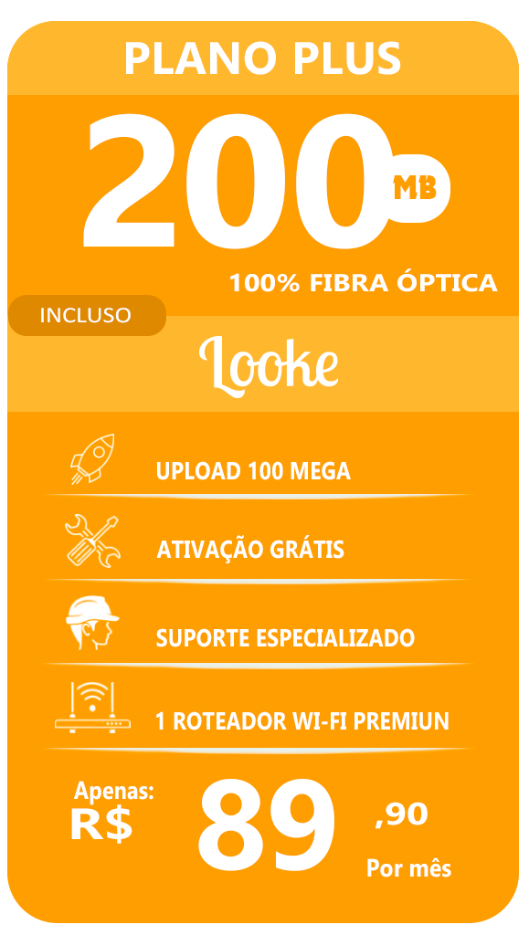 Placote de internet 200 Mega